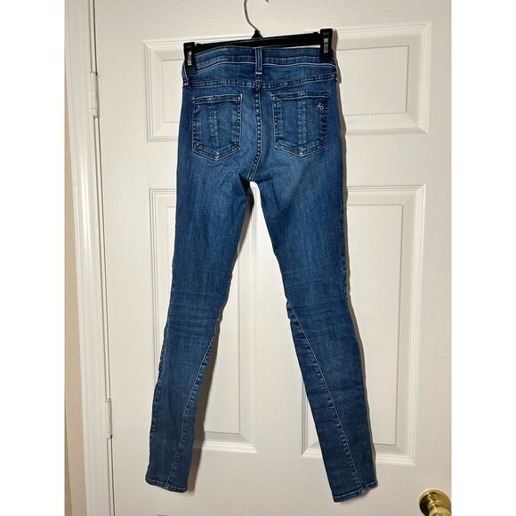 Rag & Bone Samurai Cardiff Moto Jegging Skinny Jean Medium Wash for INTERMIX - Picture 4 of 10